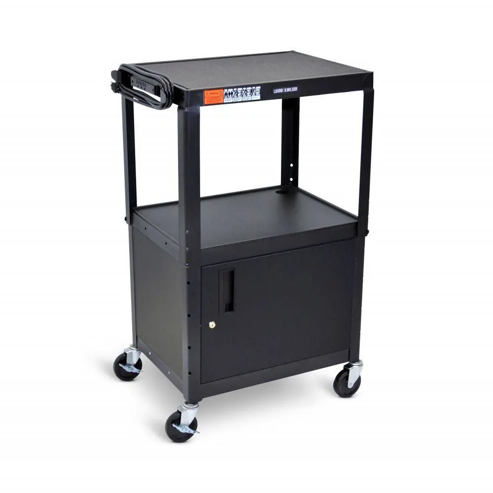 Adjustable Height Steel Av Cart (Cabinet) 2