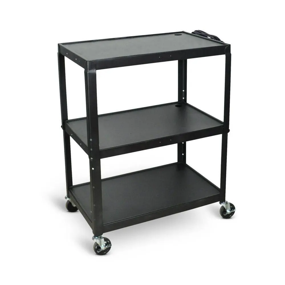 Large Adjustable Height Steel Av Cart (3 Shelves) 1