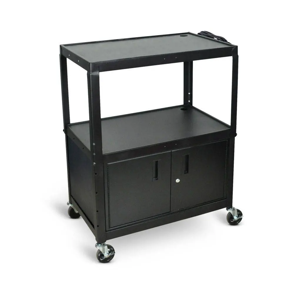 Large Adjustable Height Steel Av Cart (Cabinet) 1