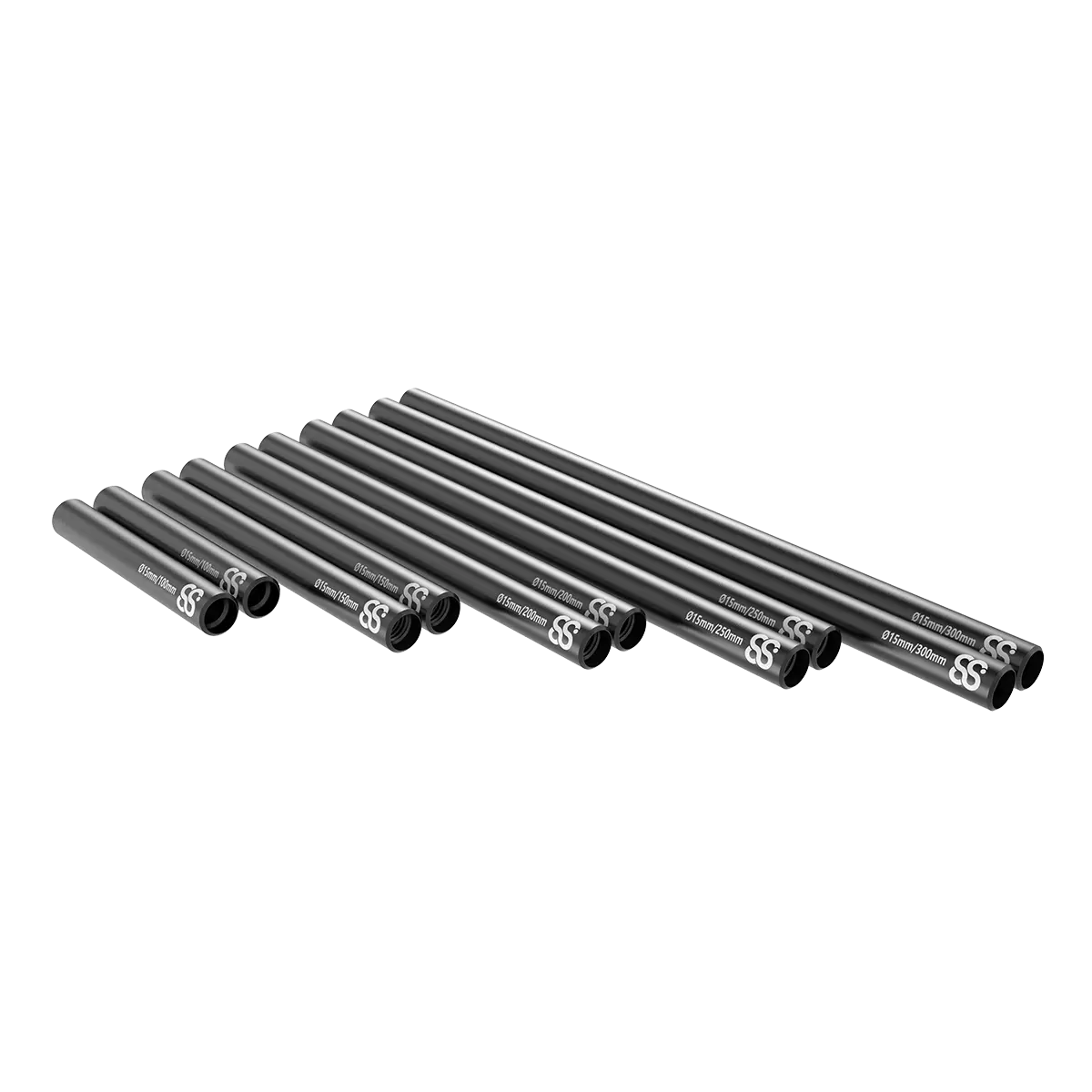 8Sinn 15Mm Black Rods 2Pcs 1