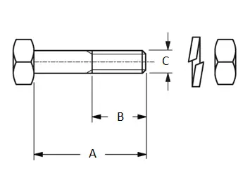 M14-1.5 Tiller Blade Bolt Kit 2