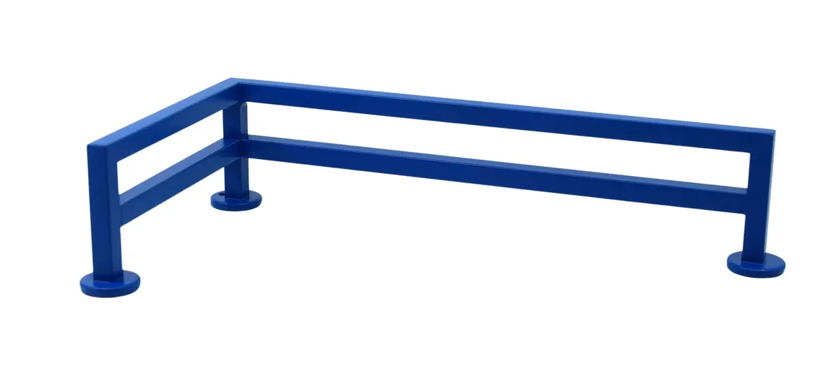 Fence Style, L-Shaped Fingerboard Rail, 11" Long - Steel Construction - Cobalt Blue 1