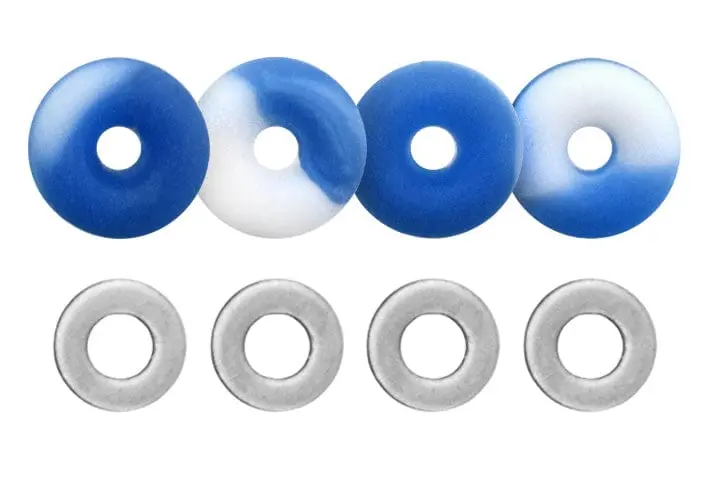O-Ring Bushings Pro Duro Series - Multiple Durometers - Blue & White Swirl 1