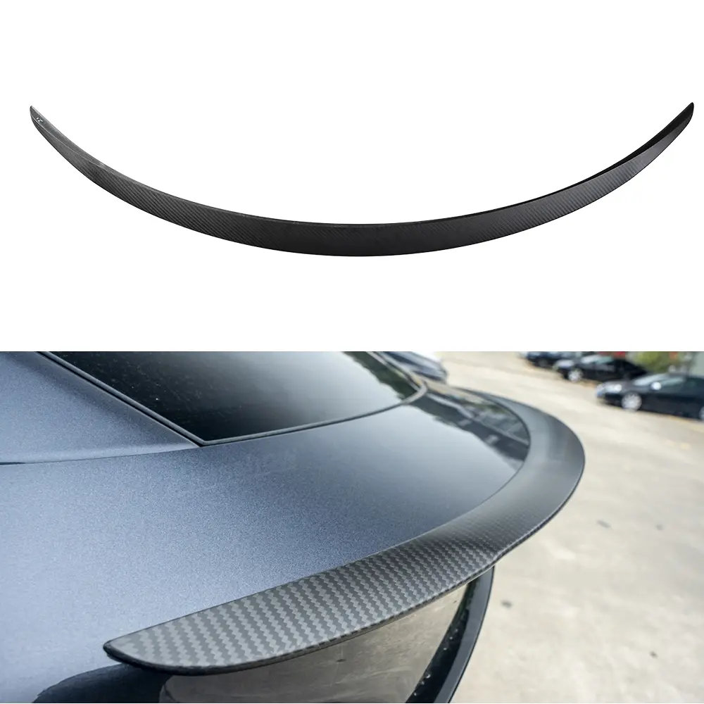 Model Y Juniper Spoiler Real Carbon Fiber Wing Rear Trunk Lip Lid With... 1