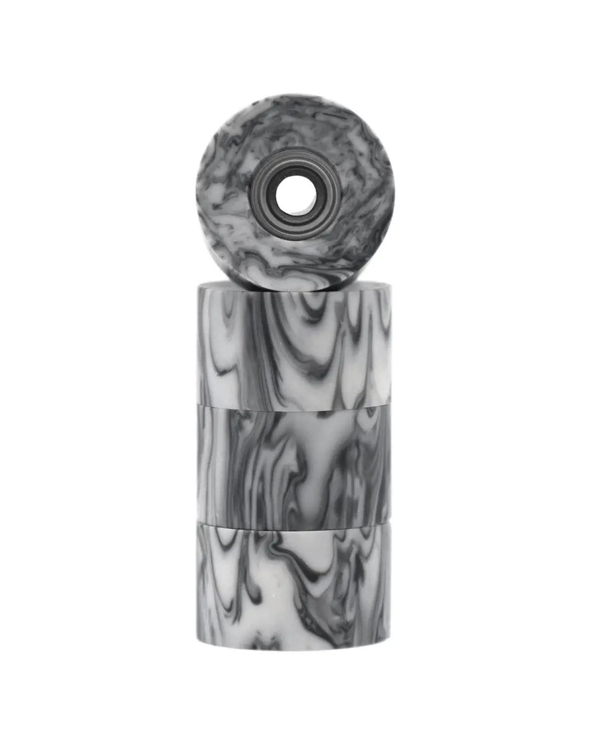 Apex Crusier Wheels - 61D Urethane - Abec-9 Bearings - "Grey & White Swirl" 2