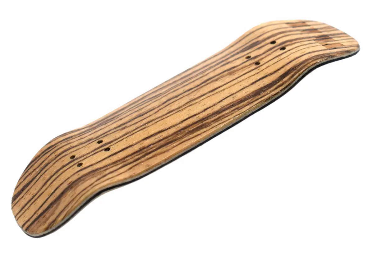 Prolific Wooden 5 Ply Fingerboard Boxy Deck 33.5X96mm - Zebrawood - With Black Mid Ply 1