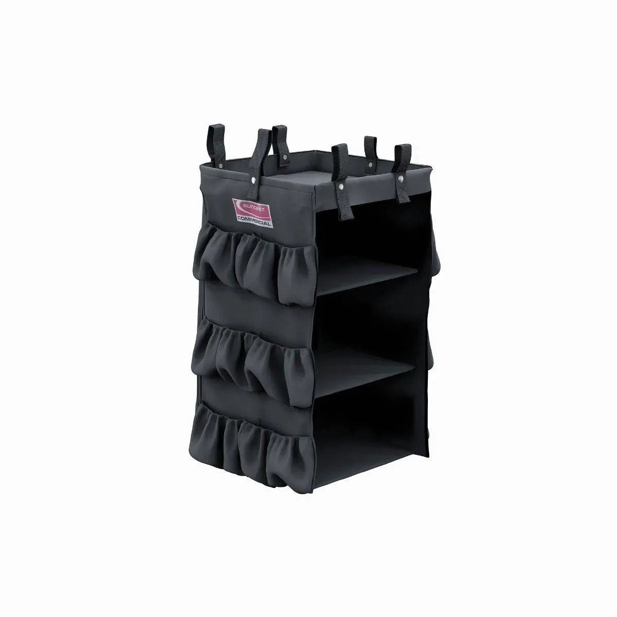 3-Sided Hanging Bag With Shelves, Black 1