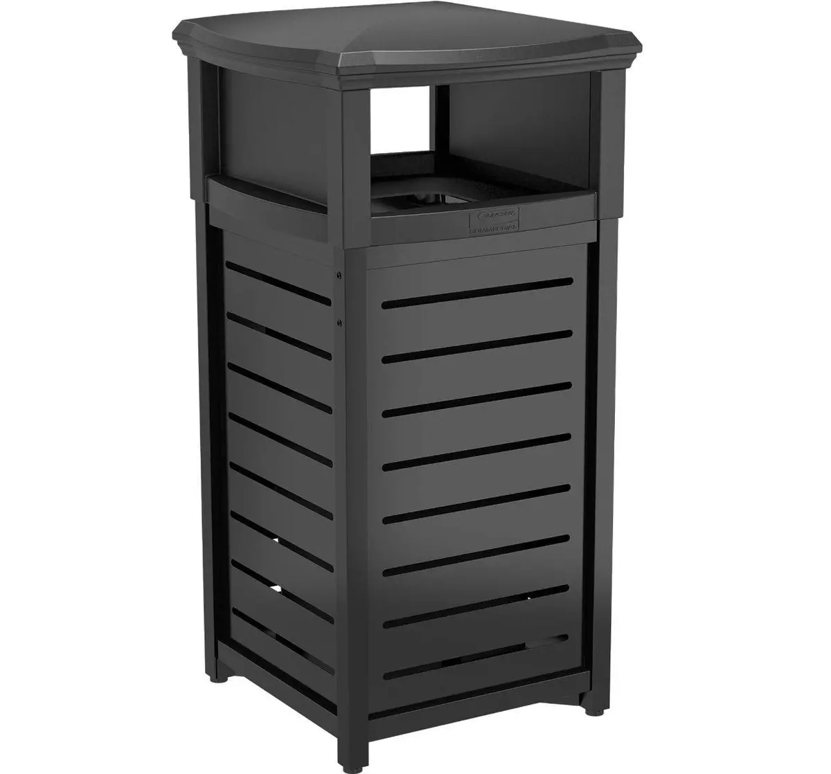 30 Gallon Outdoor Decorative Metal Square Trash Can With 2-Way Lid 1