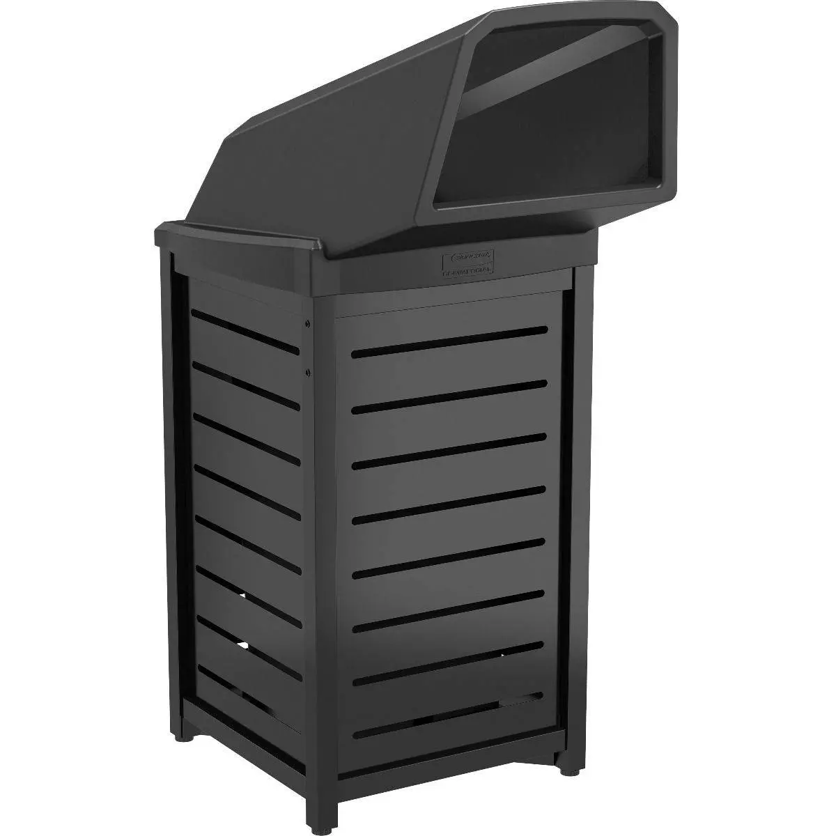 30 Gallon Outdoor Decorative Metal Square Trash Can With Chute Lid 1