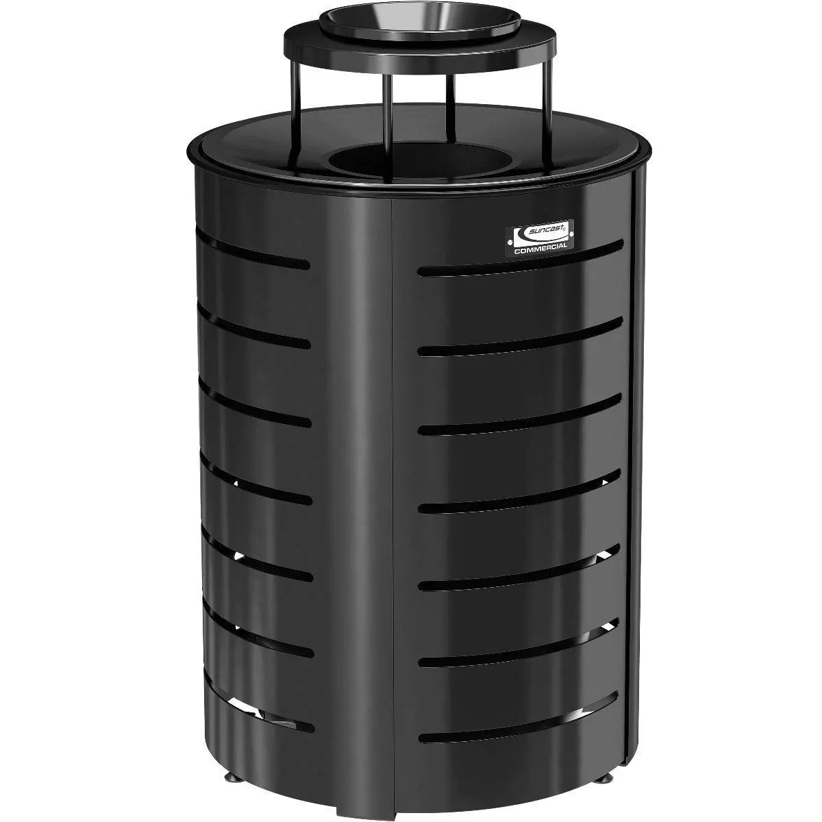 35 Gallon Outdoor Decorative Metal Trash Can With Metal Lid 1