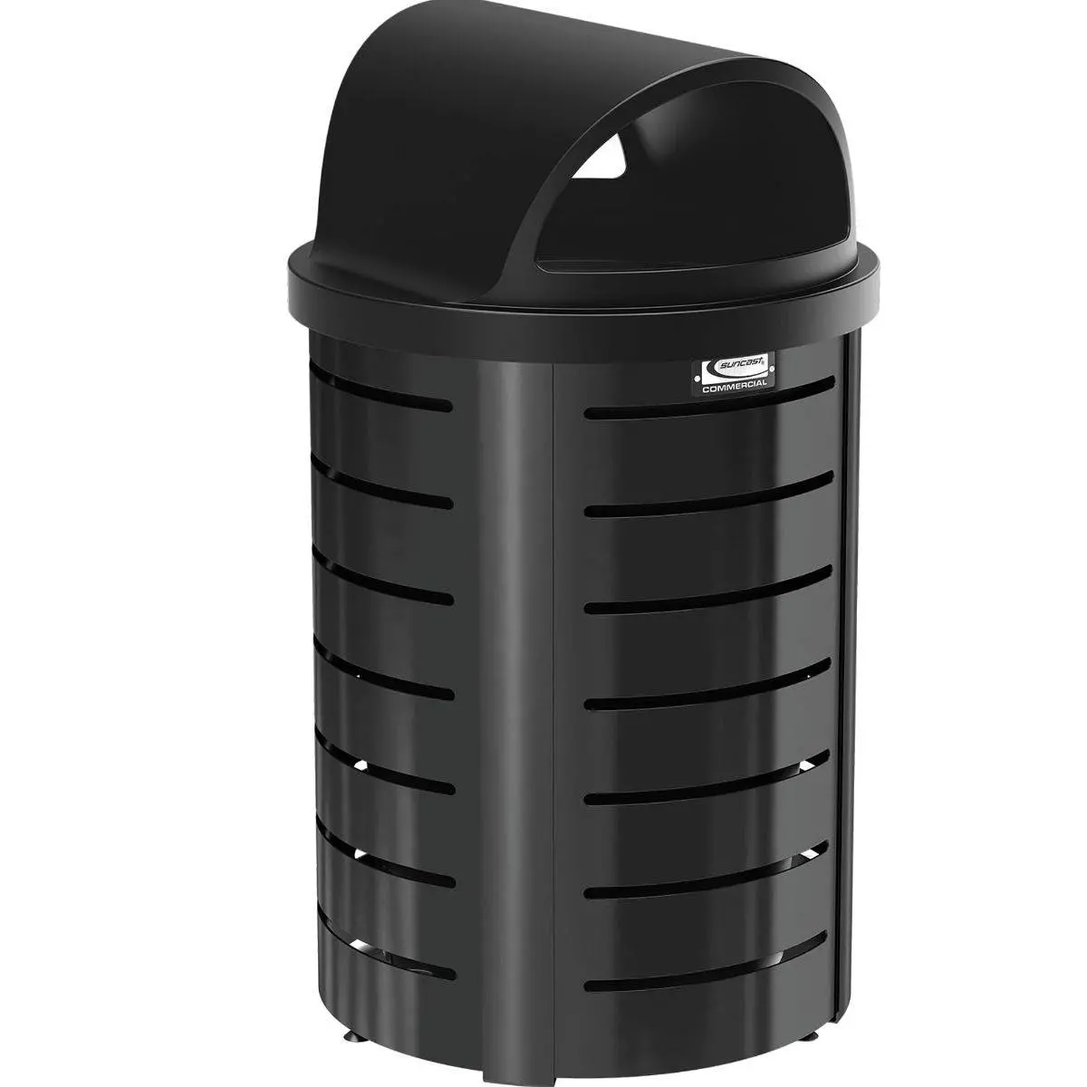 35 Gallon Outdoor Decorative Metal Trash Can With Roto-Molded Lid 1