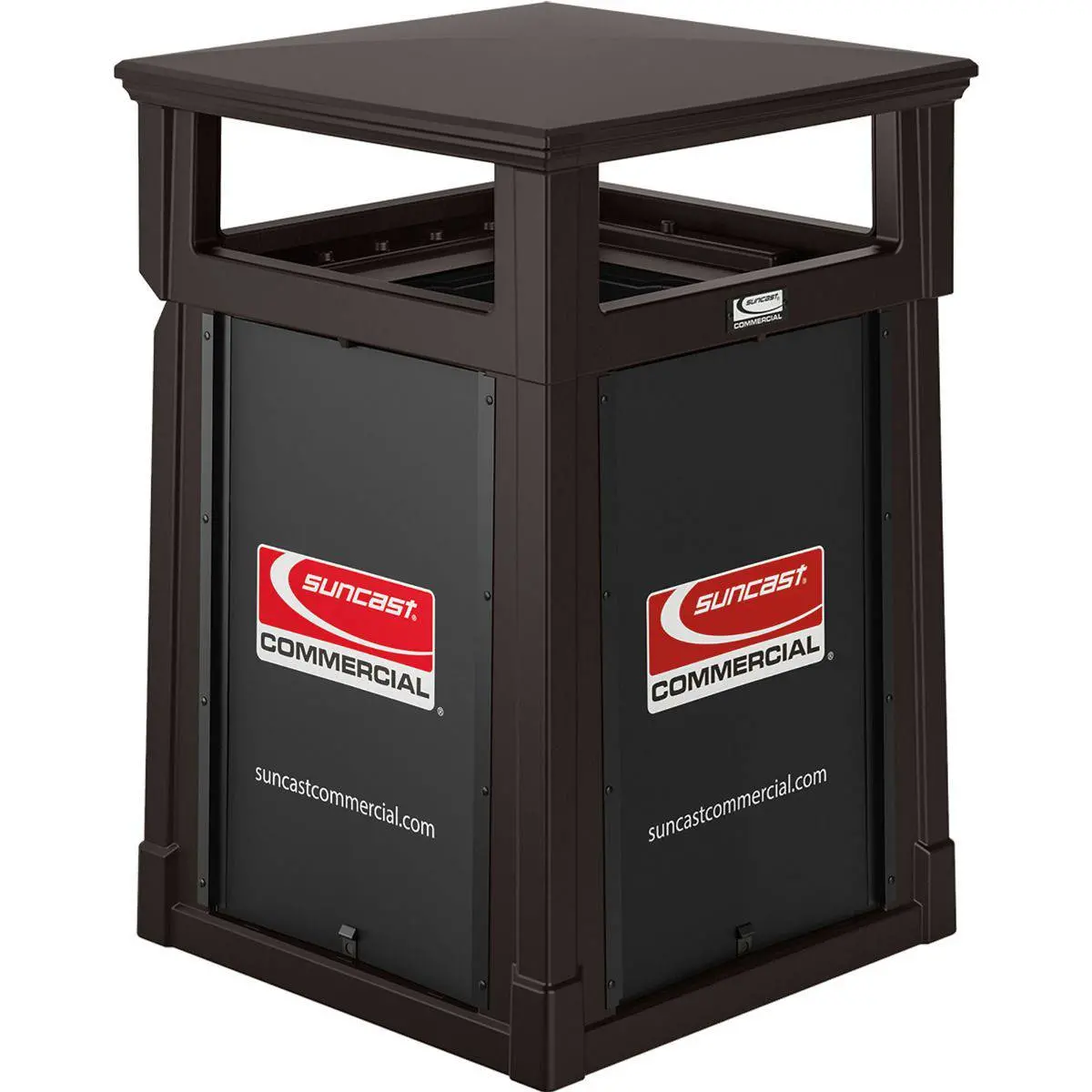 35 Gallon, Resin Customizable Garbage Can, With Covered Lid 1