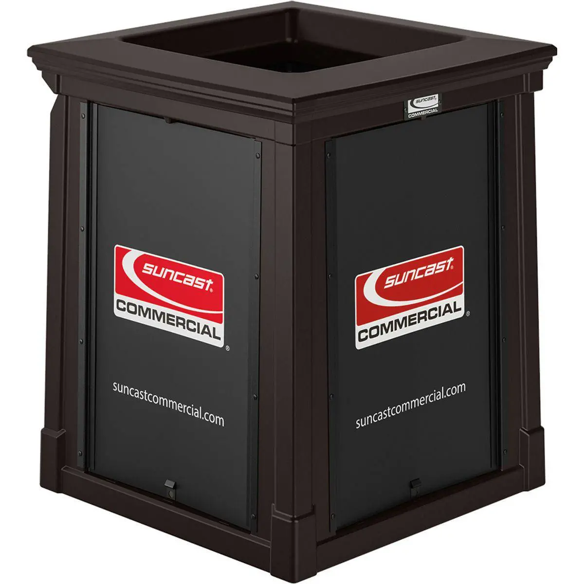 35 Gallon, Resin Customizable Garbage Can, With Open Lid 1