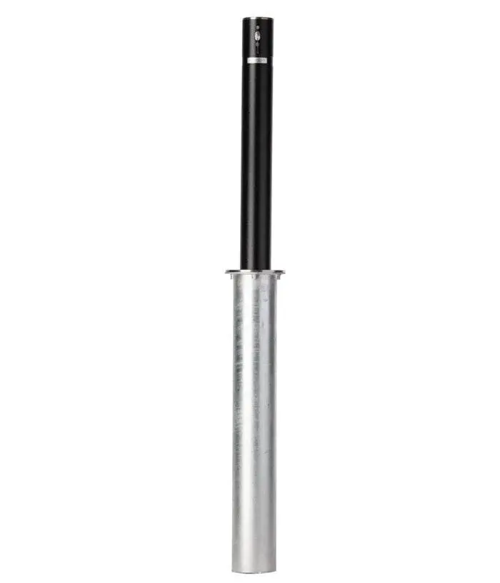 4" Manual Retractable Black Carbon Steel Bollard (36" Height) 1