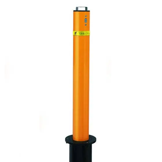 4" Manual Retractable Yellow Carbon Steel Bollard (36" Height) 1