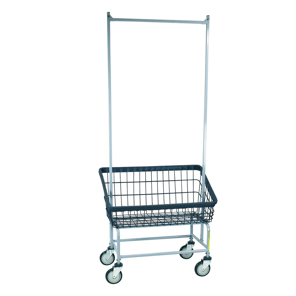 Large Capacity Front Load Laundry Cart With Double Pole Rack 1