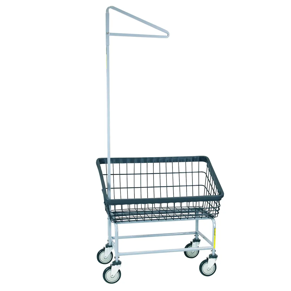 Large Capacity Front Load Laundry Cart With Single Pole Rack 1
