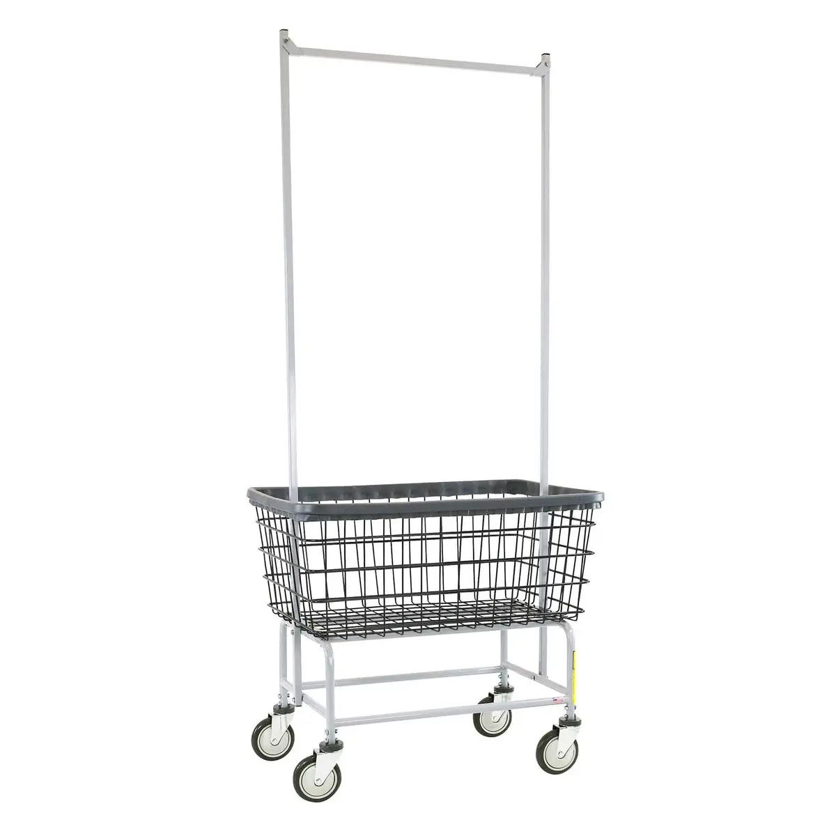 Large Capacity Laundry Cart With Double Pole Rack 1