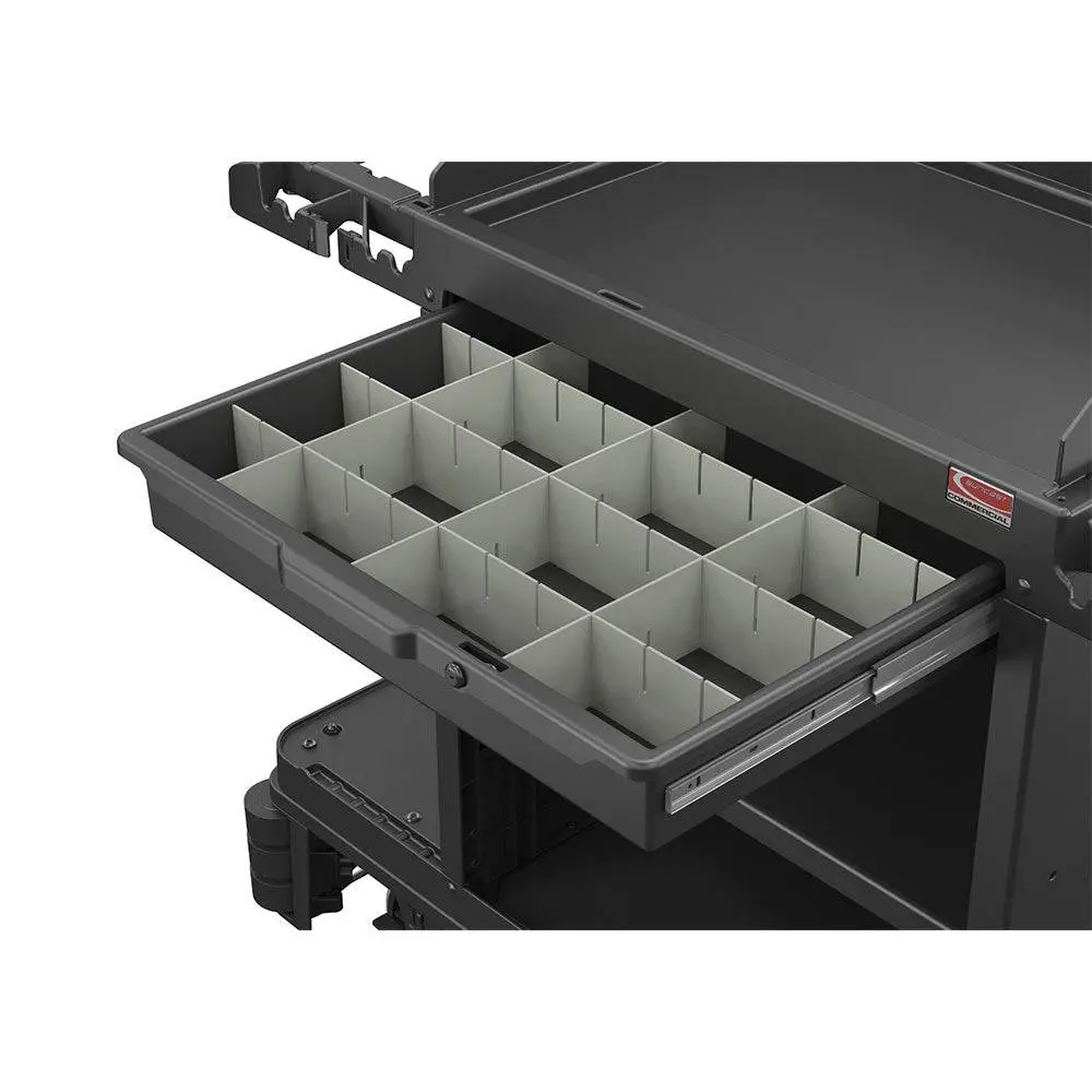 Lockable Slide Drawer With Dividers, Black 1