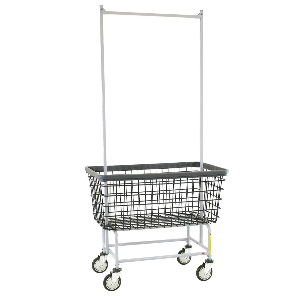 Mega Capacity "Big Dog" Laundry Cart With Double Pole Rack 1