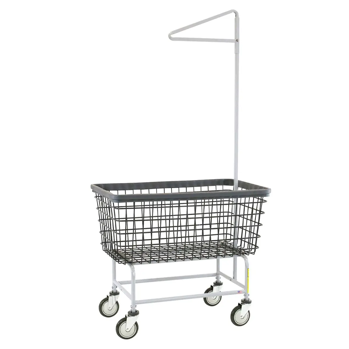 Mega Capacity "Big Dog" Laundry Cart With Single Pole Rack 1
