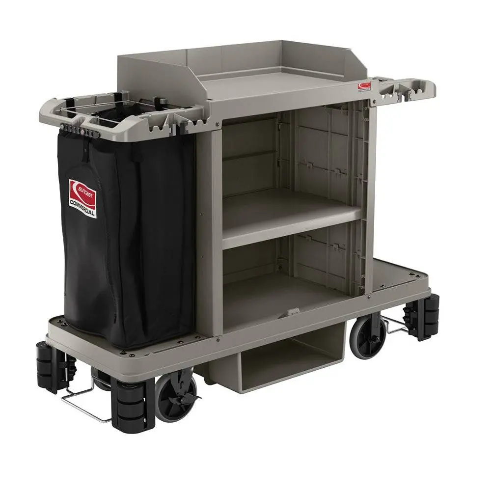 Partially Assembled Housekeeping Cart, Platinum 1