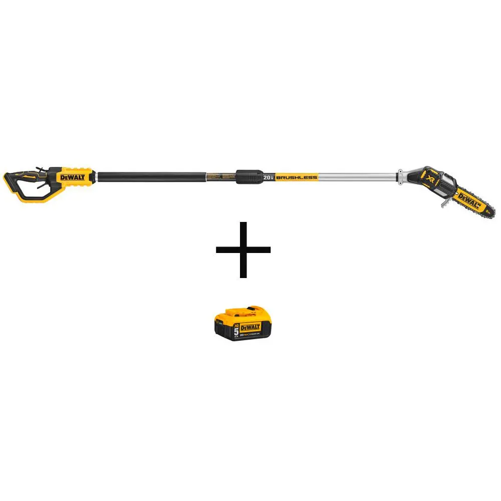 Dewalt 8 In. 20-Volt Max Electric Cordless Pole Saw Kit With 5.0Ah Battery And Charger 1