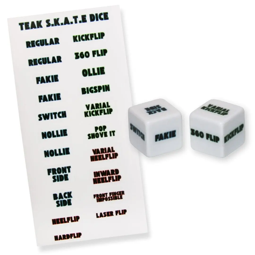 Customizable Fingerboard Trick Dice Set - Trick Sticker Sheet And Blank Dice Set 2