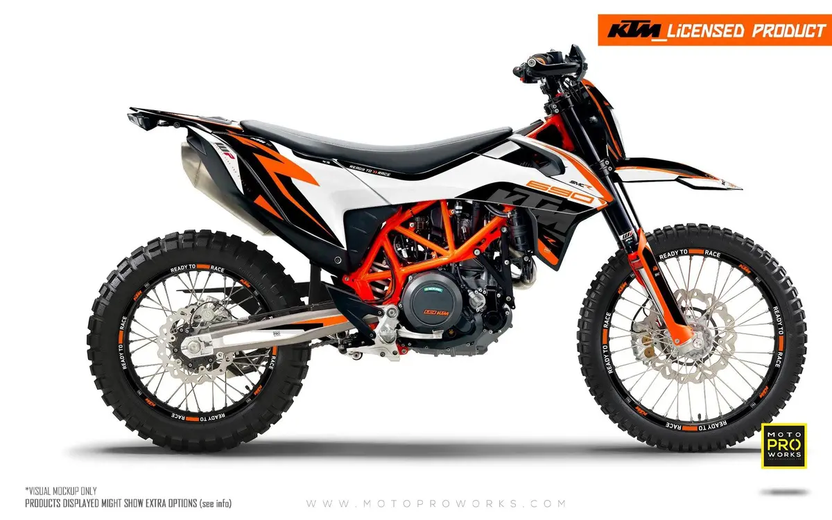 Ktm 690 Enduro R Graphics - "Torque" (White/Black/Orange) 1