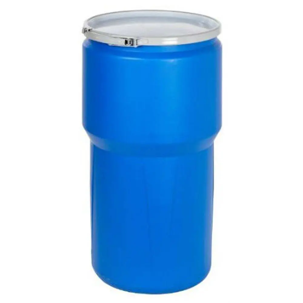 Open Head Poly Drum, 14 Gal. Blue W/ Metal Lever Lock 1