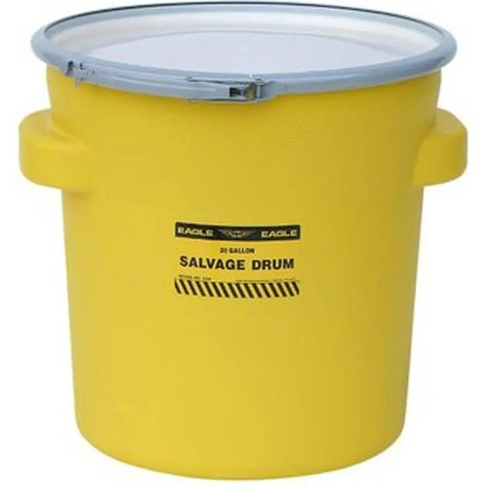 Salvage Drum 20 Gal. Yellow W/ Metal Lever-Lock Ring 1