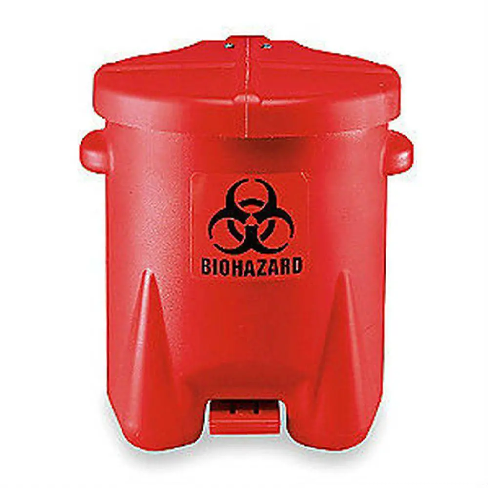 Biohazardous Waste Can 10 Gal. Red Poly 1