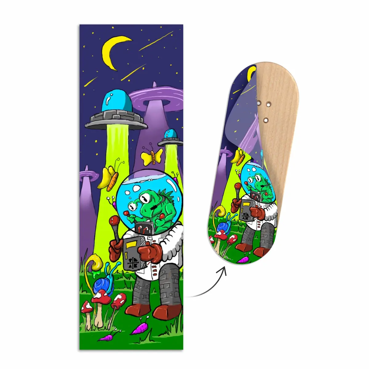 "Alien Research" Deck Graphic Wrap - 35Mm X 110Mm 1