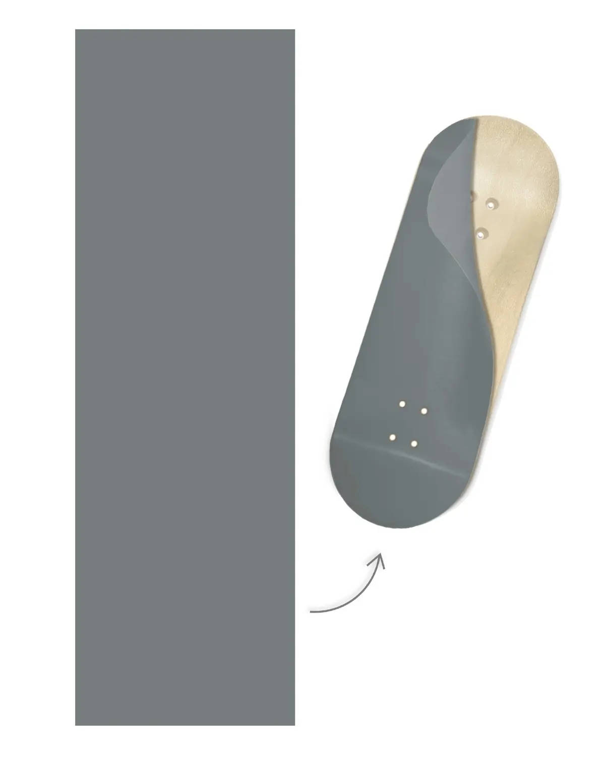 "Armor Gray Colorway" Colorblock Fingerboard Deck Wrap - 35Mm X 110Mm 1