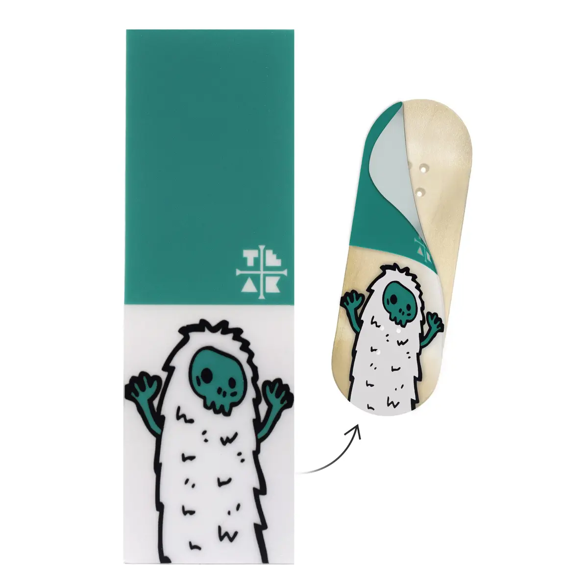 "Teal Yeti" Deck Graphic Wrap (Transparent Background) - 35Mm X 110Mm 1