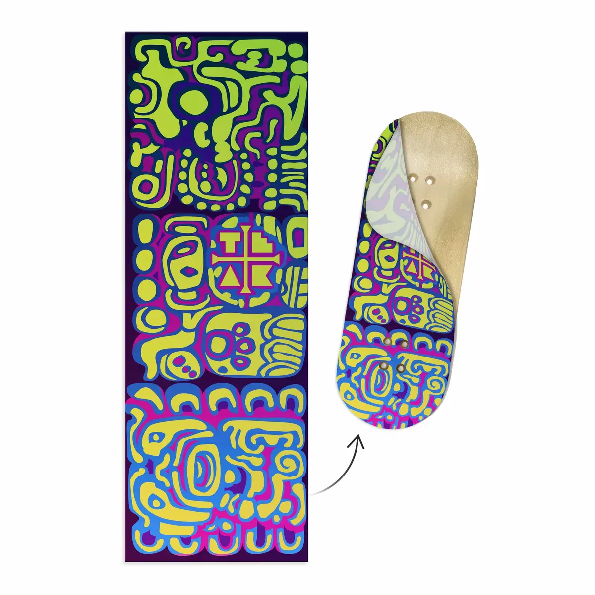 "Pakal The Great" Artist Collaboration Deck Graphic Wrap - 35Mm X 110Mm 1