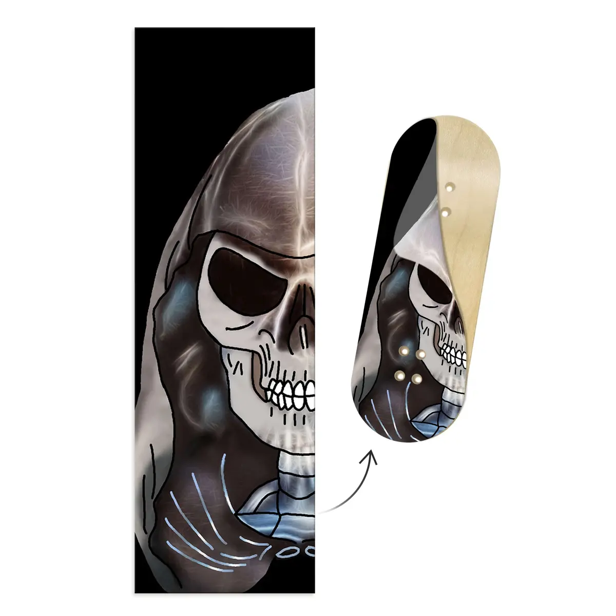 "Skelly" Wellventions Collaboration Deck Graphic Wrap - Designed By Kuji (Age 15) - 35Mm X 110Mm 1