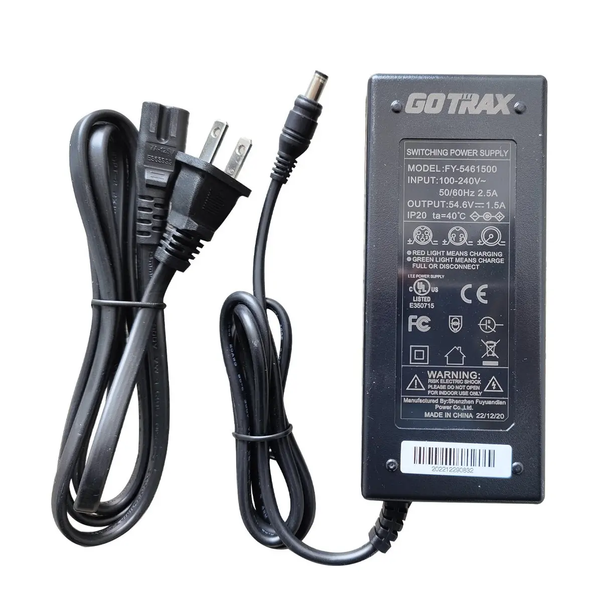 F1 / R1 / Z4 Lite - Dc5521 54.6V 1.5A Electric Bike Chargers 1