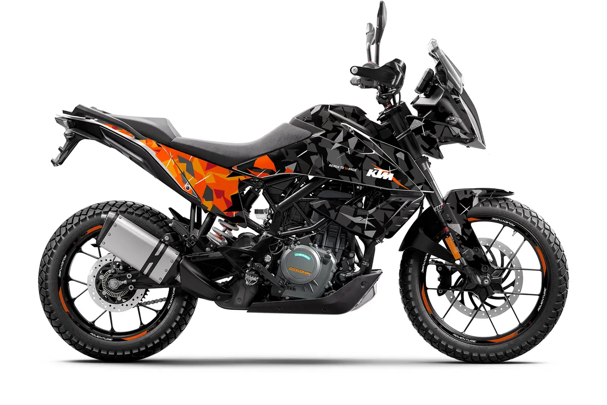 Ktm 390 Adventure Graphics - "Flake" (Black/Orange) 1