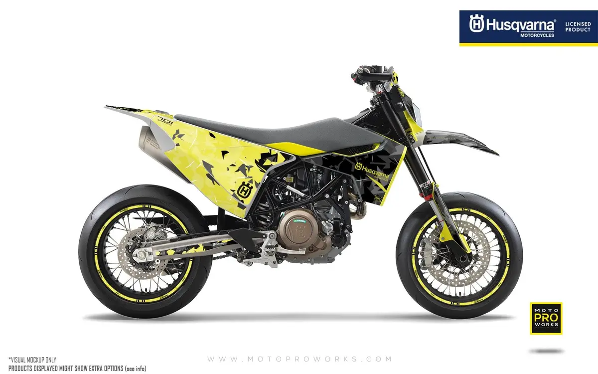 Husqvarna 701 Enduro Graphics - "Flake" (Yellow/Black) 1