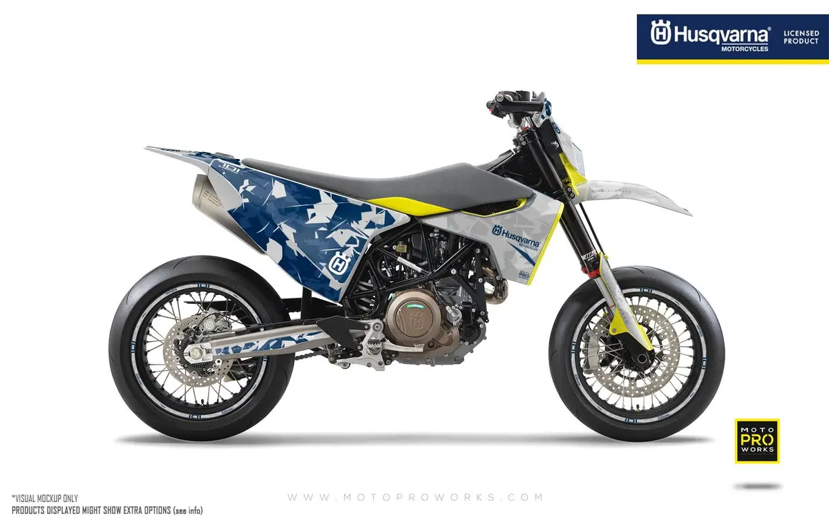 Husqvarna 701 Enduro Graphics - "Flake" (Grey/Blue) 1
