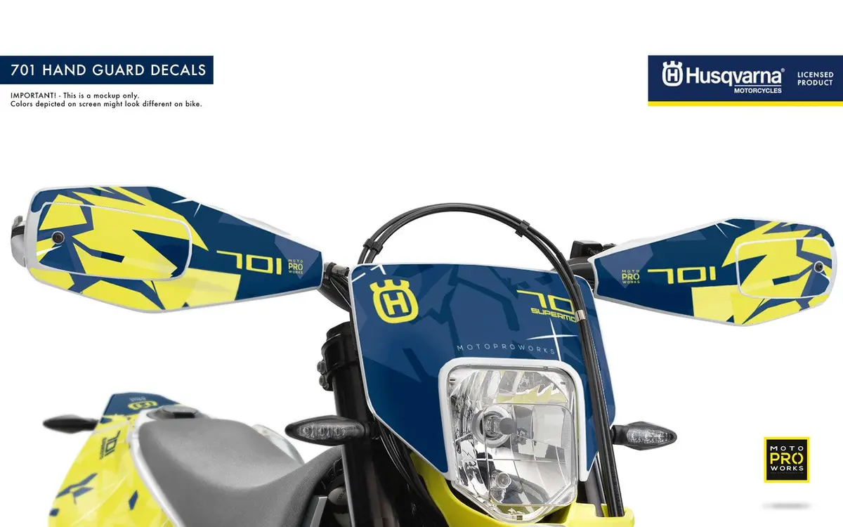 Husqvarna 701 Enduro Graphics - "Flake" (Yellow/Blue) 2