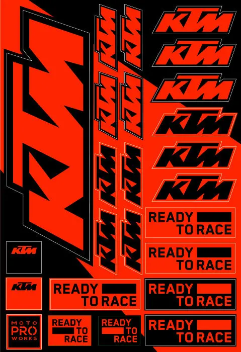 Ktm Sticker Sheets - "Ktm" (Fluo) 1
