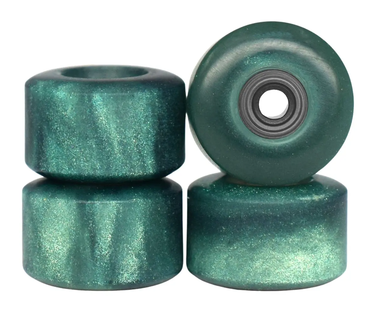 Apex New Street, Geode Series Wheels - 77D Urethane - Abec-9 Bearings - "Emerald Swirl" 1