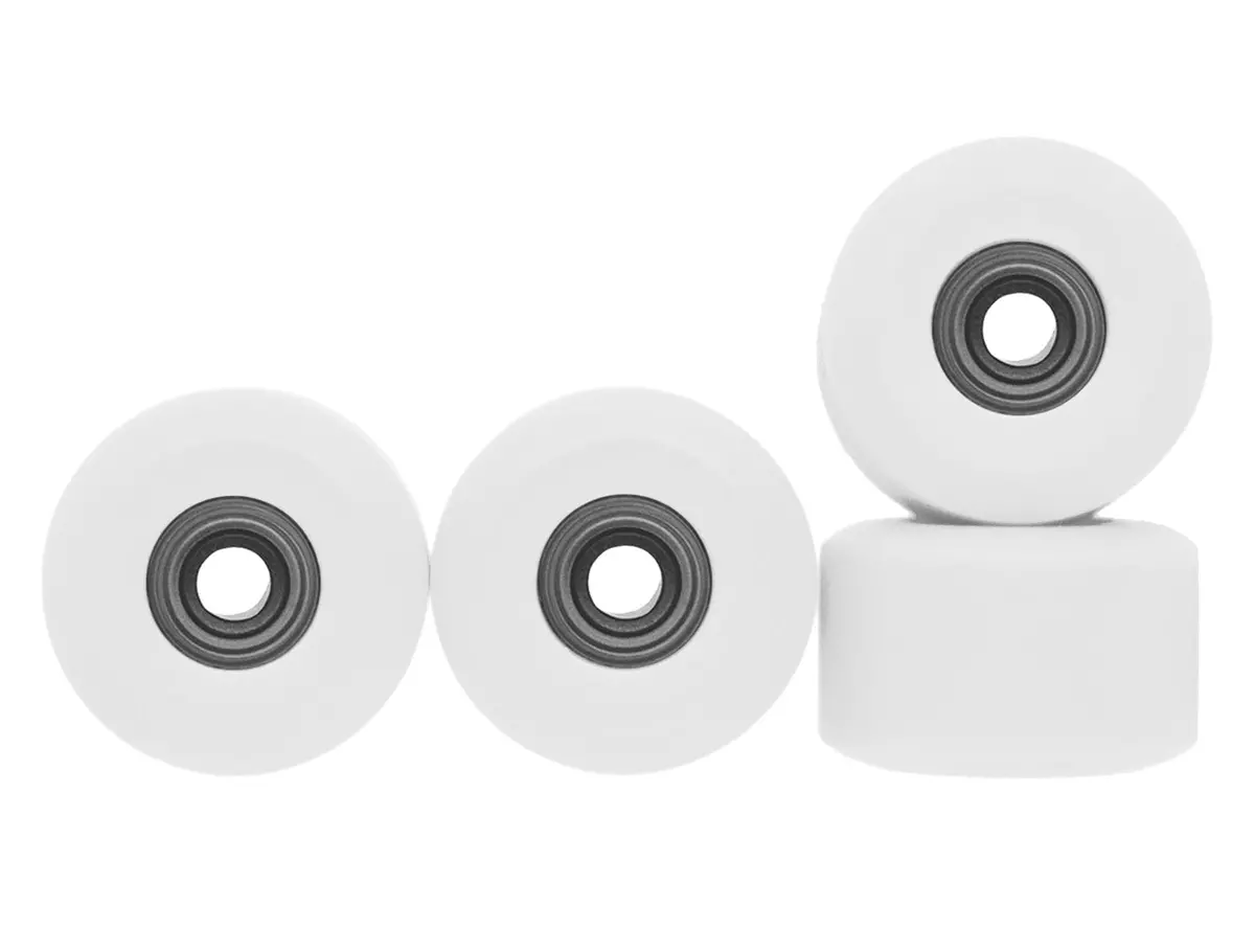 Apex New Street Wheels - 65D All Terrain Polymer - Abec-9 Bearings - "White Snow" 1