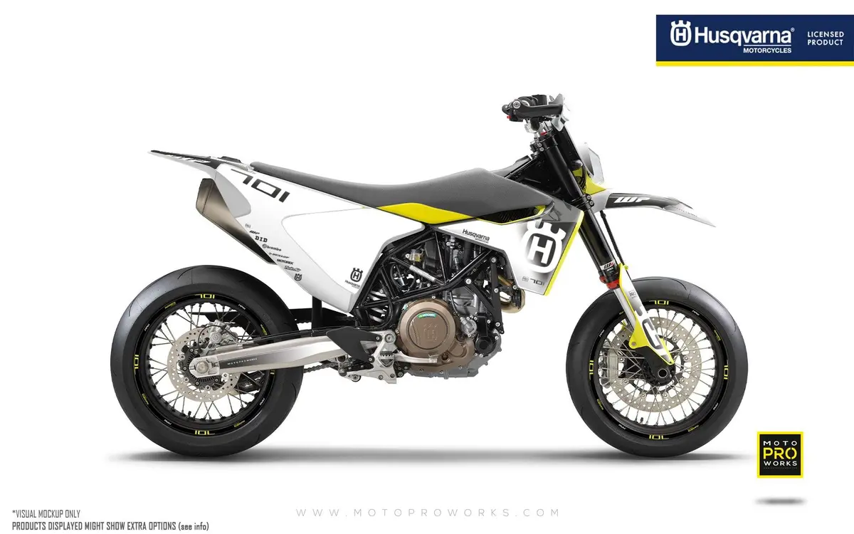 Husqvarna 701 Enduro Graphics - "Ghost" (White/Black) 1
