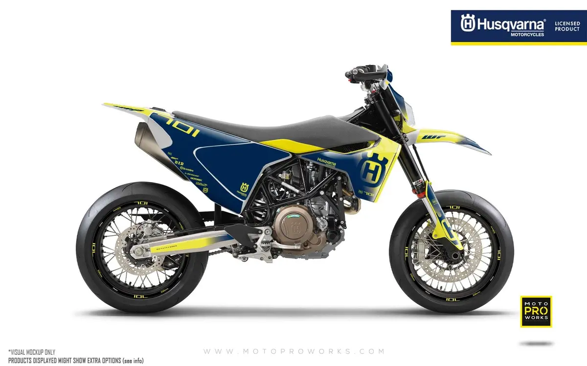 Husqvarna 701 Enduro Graphics - "Ghost" (Yellow/Blue) 1