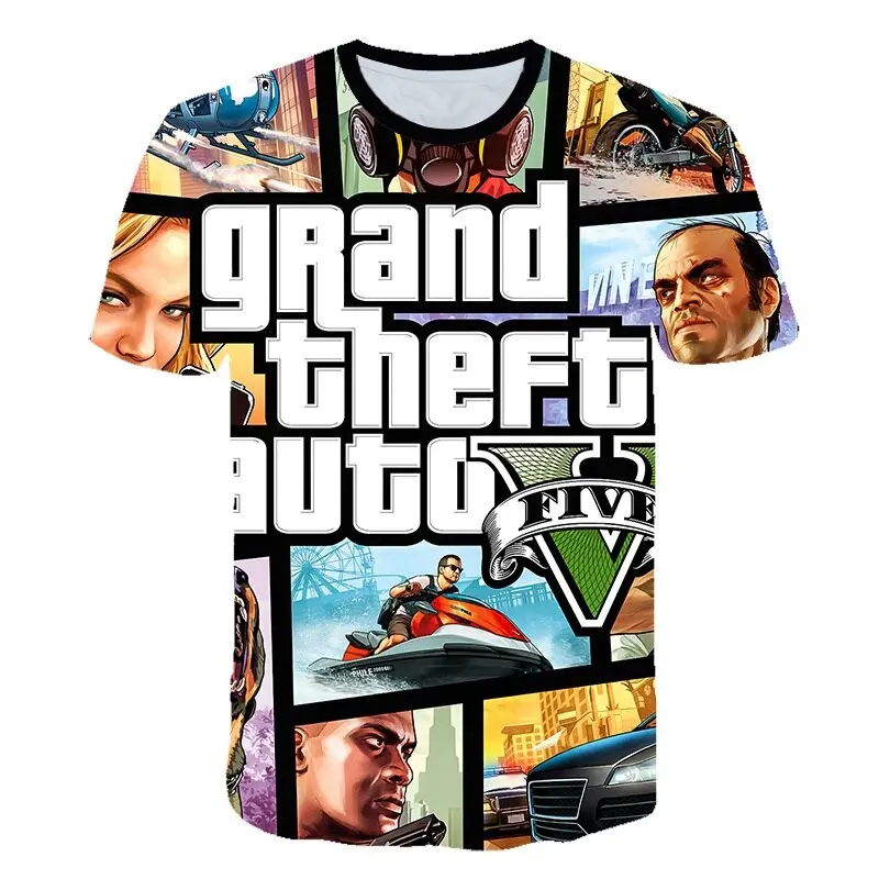 Camisolas Gta V Em 3D Impressão- Tamanho Juvenil 8-16 Anos 1