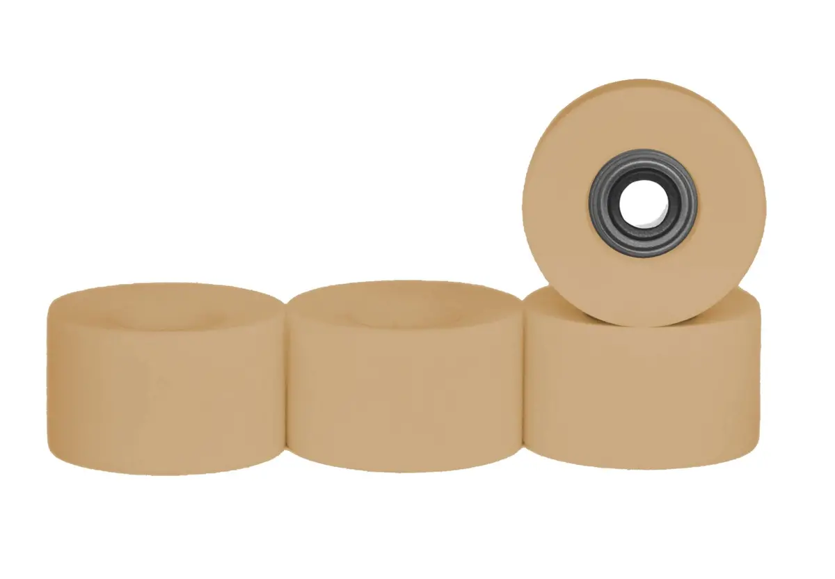 Apex 71D Urethane Fingerboard Wheels, Cruiser Style, Bowl Shaped - With Premium Abec-9 Stealth Bearings - Coyote Tan Colorway - Set Of 4 1