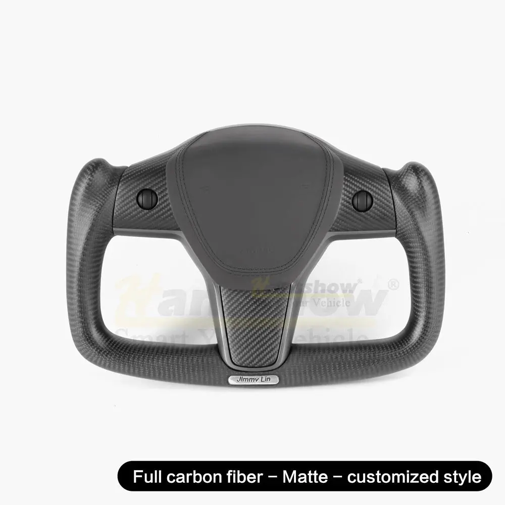 Model 3/Y Full Carbon Fiber Yoke Steering Wheel For Tesla Model Y 1